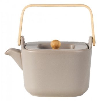 Ceramiczny dzbanek do herbaty HYGGE z drewnianym pochwytem H73973