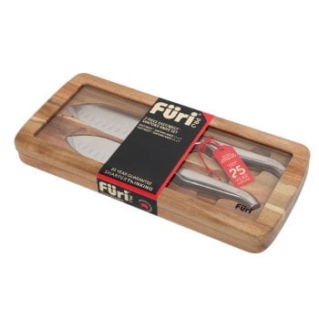 FURI Zestaw 2 noży santoku z drewnianym pudełku 