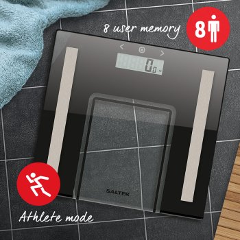 Waga łazienkowa z pomiarem BMI, szklana